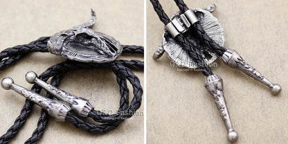 New Arrival Western Southwest Longhorn Steer Cow Skull Bolo Tie – Leather Rodeo Neck Tie, Fashion Shirt Accessories