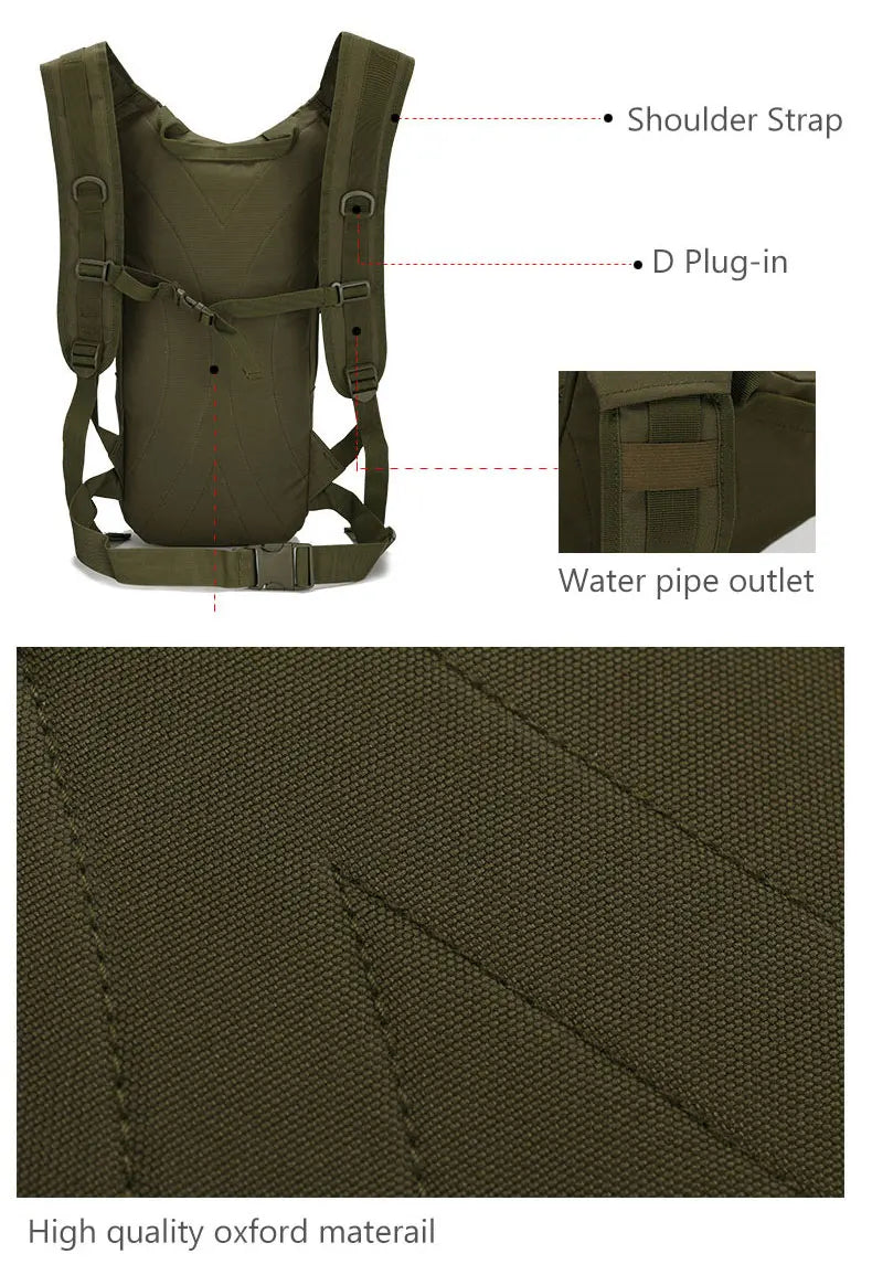 15L Molle Tactical Backpack - Outdoor Sports Bicycle Bag for Cycling, Climbing, Hiking, Camping, Fishing, Hydration