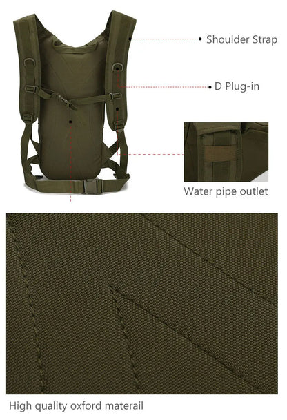 15L Molle Tactical Backpack - Outdoor Sports Bicycle Bag for Cycling, Climbing, Hiking, Camping, Fishing, Hydration