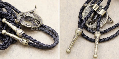 New Arrival Western Southwest Longhorn Steer Cow Skull Bolo Tie – Leather Rodeo Neck Tie, Fashion Shirt Accessories