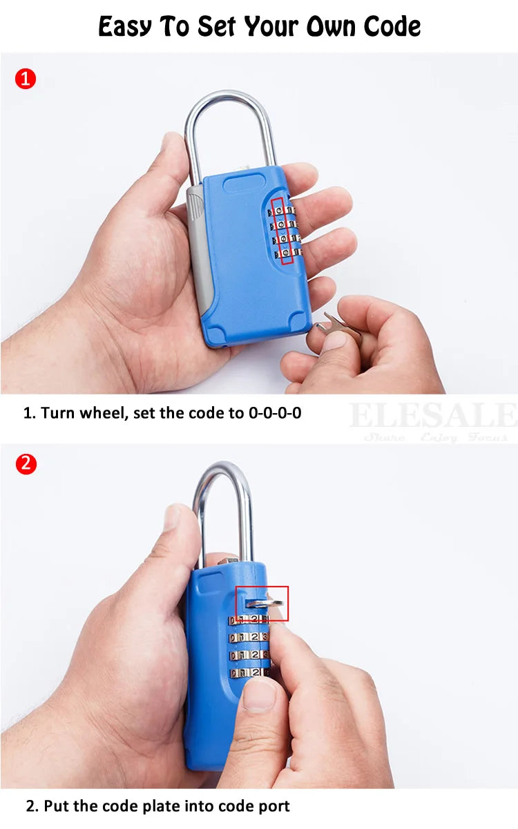 High-Quality Hidden Key Safe Box – 4-Digit Password Lock with Hook (Mi ...