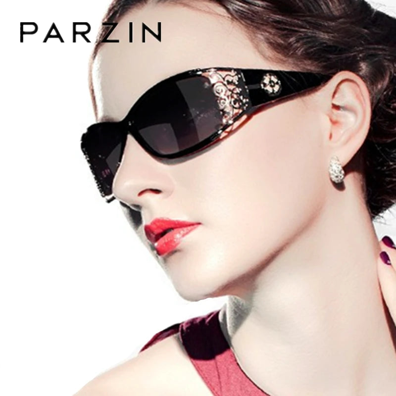 PARZIN Luxury Women’s Sunglasses – Designer Vintage Polarized Driving Shades with Hollow Lace