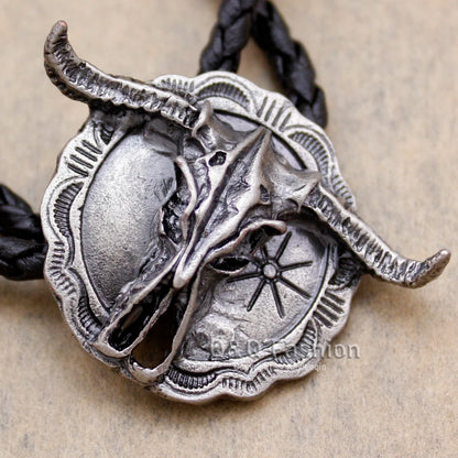 New Arrival Western Southwest Longhorn Steer Cow Skull Bolo Tie – Leather Rodeo Neck Tie, Fashion Shirt Accessories
