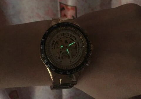 Winner Men's Luxury Mechanical Watch – Sport Design Bezel, Automatic Skeleton Dial, Fashion Montre Homme