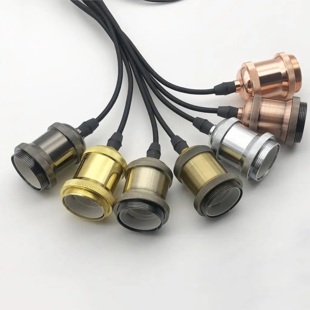 Add Vintage Charm: Retro Edison Lamp E27 Socket Pendant Lights - Aluminum Industrial Lamp Holder Fitting with Screw Base for Classic Appeal