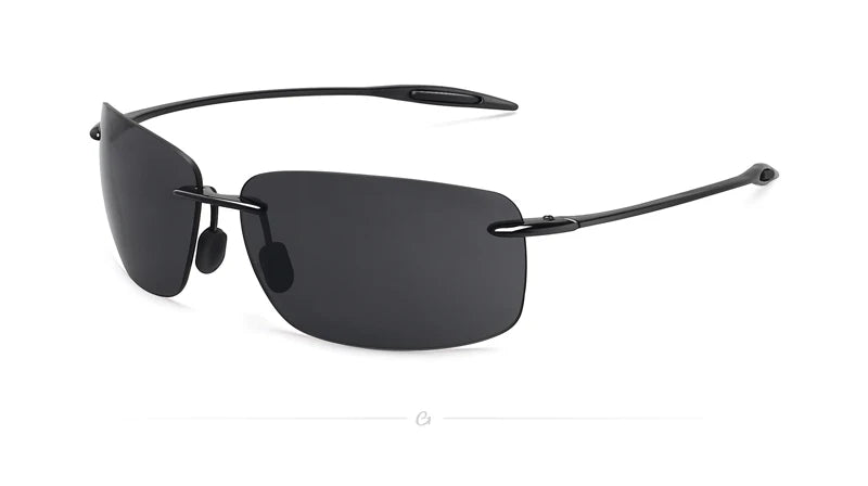 JULI The Matrix Classic Sports Rimless Sunglasses for Men - Orange Rectangle Ultralight Frame, UV400 Protection Driving Eyewear (MJ8009)