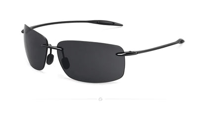 JULI The Matrix Classic Sports Rimless Sunglasses for Men - Orange Rectangle Ultralight Frame, UV400 Protection Driving Eyewear (MJ8009)