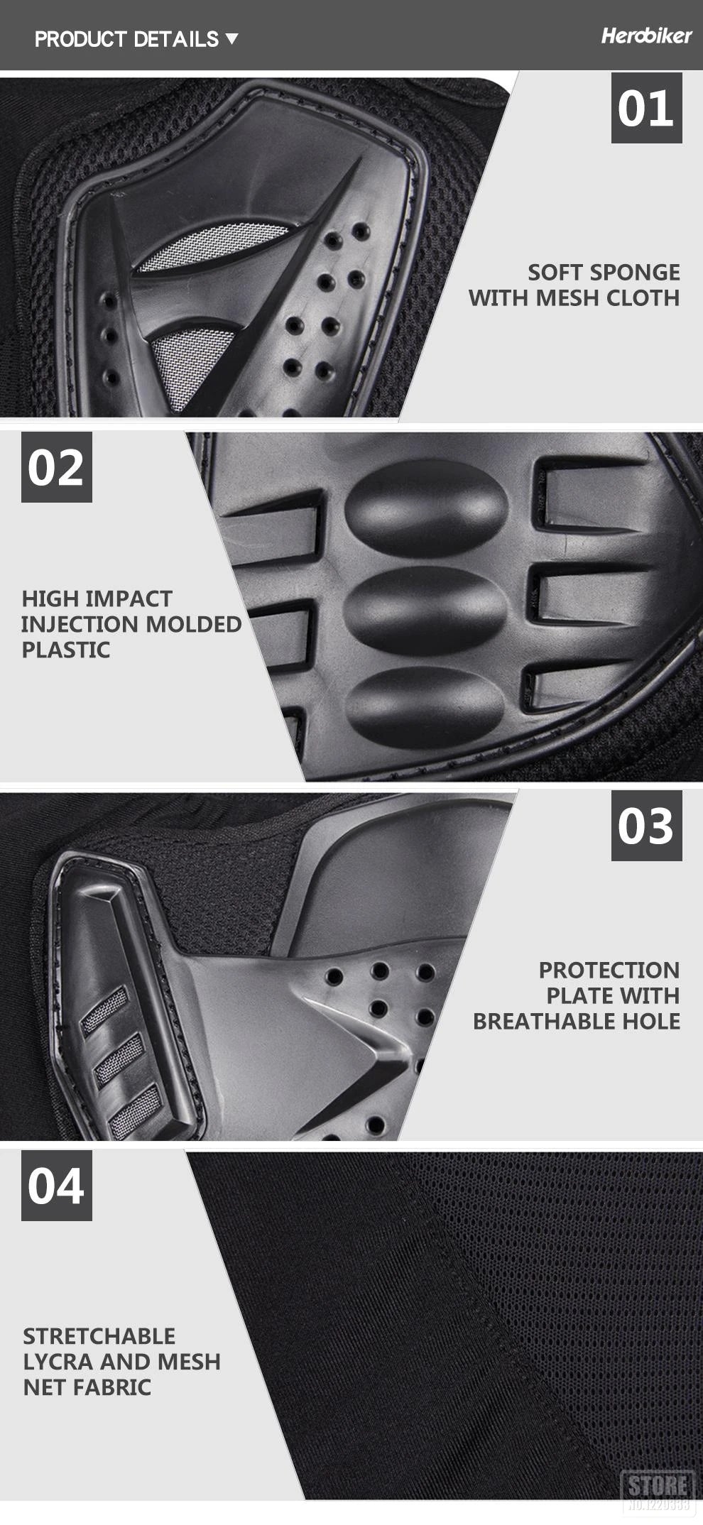 5XL Men's Motorcycle Jacket – Full Body Armor Protection for Motocross, Enduro Racing, Moto Gear & Protective Clothing