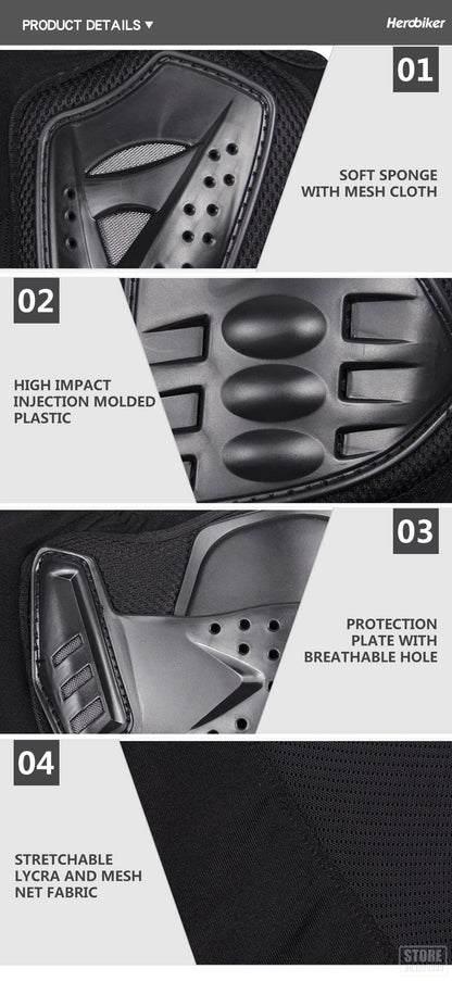 5XL Men's Motorcycle Jacket – Full Body Armor Protection for Motocross, Enduro Racing, Moto Gear & Protective Clothing