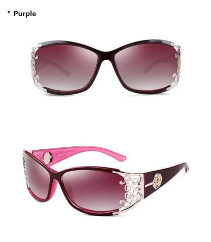 PARZIN Luxury Women’s Sunglasses – Designer Vintage Polarized Driving Shades with Hollow Lace
