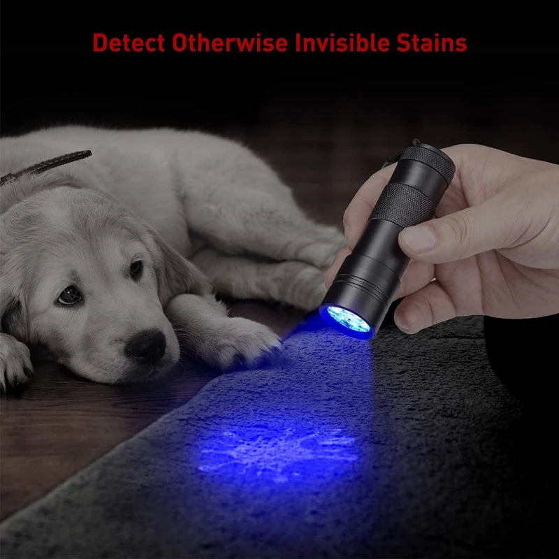 100 LED UV Flashlight 395NM – Black Light Torch for Dog Urine, Pet Stains & Bed Bug Detection