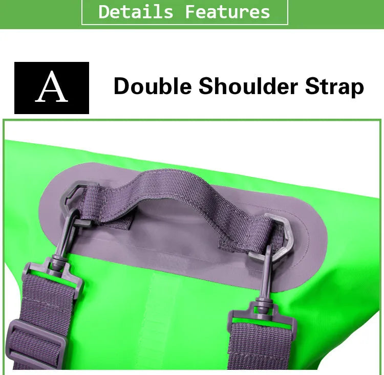 Outdoor PVC Waterproof Dry Bag – 5L/10L/15L/20L/30L Storage Sack for Canoe, Kayak, Rafting, Swimming & Travel