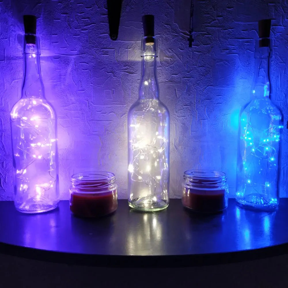 Solar Powered Wine Bottle Lights – 10LED/20LED Cork Shape Fairy Lights, Copper Wire Garland for Christmas & Home Room Decor