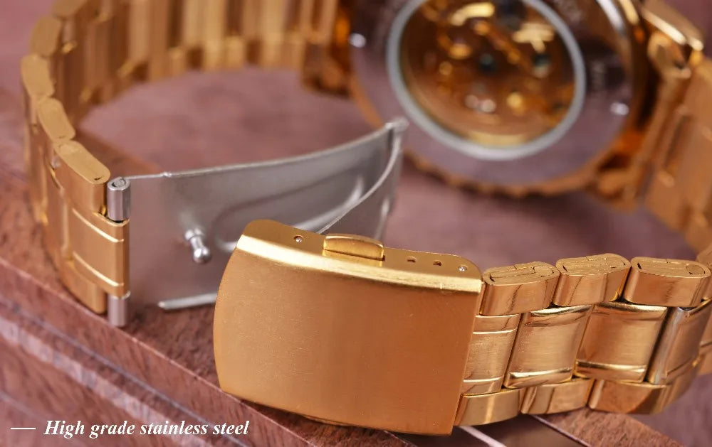 Winner Men's Luxury Mechanical Watch – Sport Design Bezel, Automatic Skeleton Dial, Fashion Montre Homme