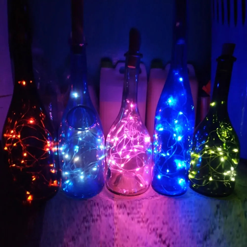 Solar Powered Wine Bottle Lights – 10LED/20LED Cork Shape Fairy Lights, Copper Wire Garland for Christmas & Home Room Decor