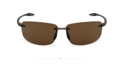 JULI The Matrix Classic Sports Rimless Sunglasses for Men - Orange Rectangle Ultralight Frame, UV400 Protection Driving Eyewear (MJ8009)