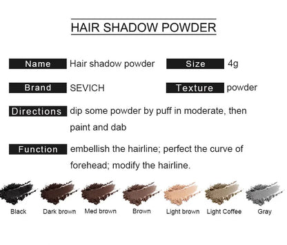 Sevich Hairline Powder 4g – Natural Hairline Shadow Concealer for Hair Loss, Unisex Makeup