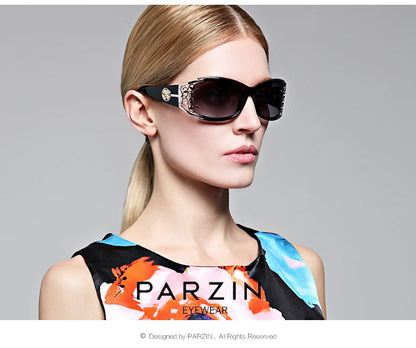 PARZIN Luxury Women’s Sunglasses – Designer Vintage Polarized Driving Shades with Hollow Lace