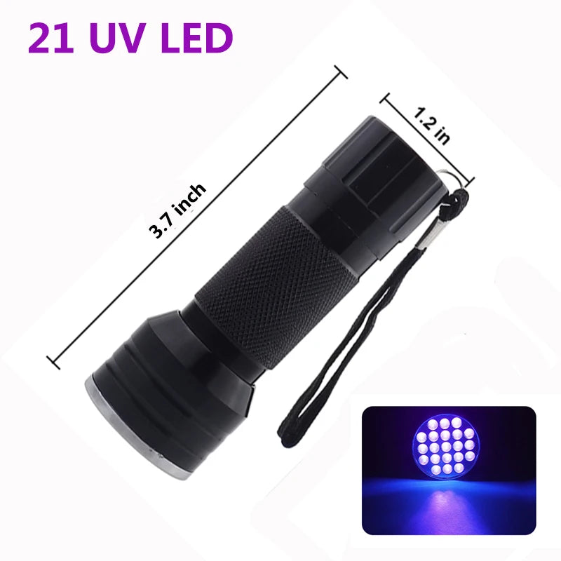 100 LED UV Flashlight 395NM – Black Light Torch for Dog Urine, Pet Stains & Bed Bug Detection