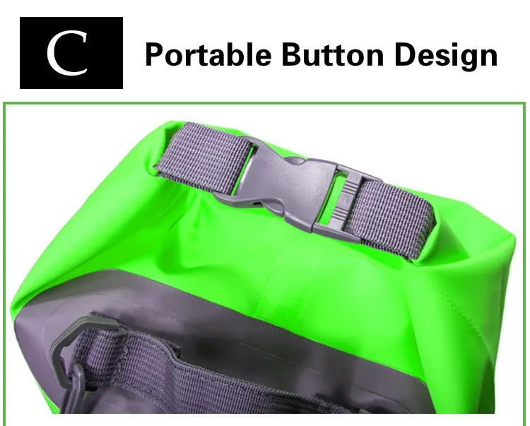 Outdoor PVC Waterproof Dry Bag – 5L/10L/15L/20L/30L Storage Sack for Canoe, Kayak, Rafting, Swimming & Travel