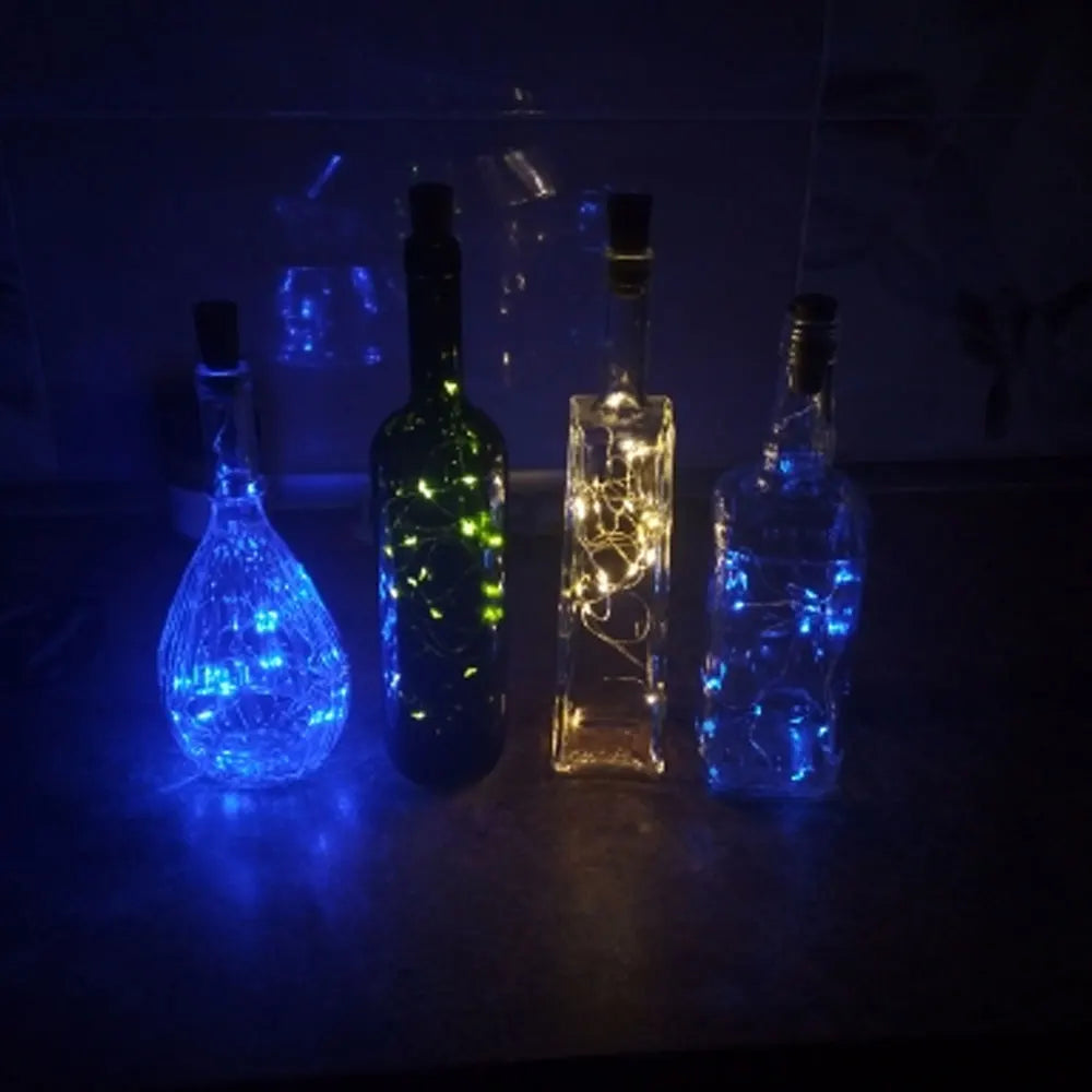Solar Powered Wine Bottle Lights – 10LED/20LED Cork Shape Fairy Lights, Copper Wire Garland for Christmas & Home Room Decor