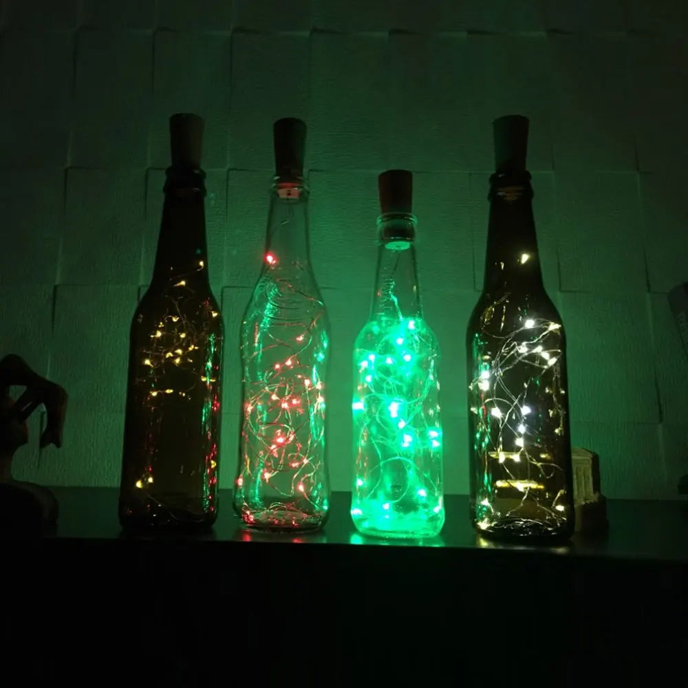 Solar Powered Wine Bottle Lights – 10LED/20LED Cork Shape Fairy Lights, Copper Wire Garland for Christmas & Home Room Decor