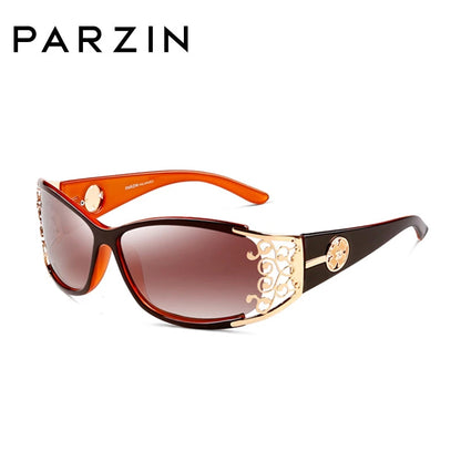PARZIN Luxury Women’s Sunglasses – Designer Vintage Polarized Driving Shades with Hollow Lace