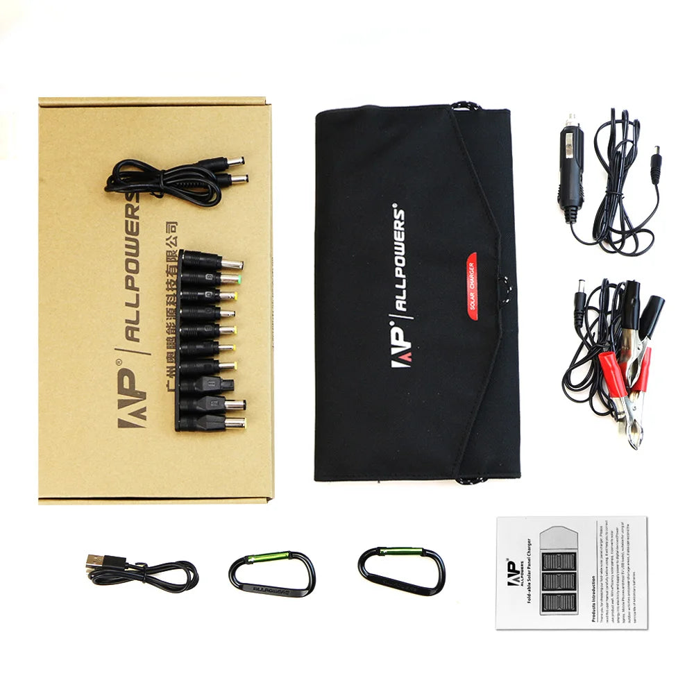 ALLPOWERS 21W Flexible Solar Panel - Foldable, High Efficiency 5V/18V Solar Battery Charger for iPhone & Travel