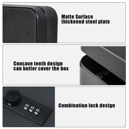 Security Car Combination Lock – Wall-Mounted Metal Storage Cabinet & Key Safe Box, Lockable Password Organizer for Home & Office