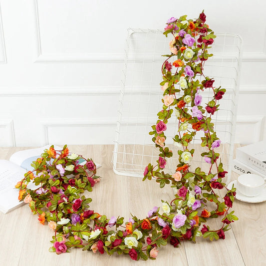 250CM Artificial Rose Flower Vine — Wedding, Home, Garden, Christmas & DIY Decoration Arch