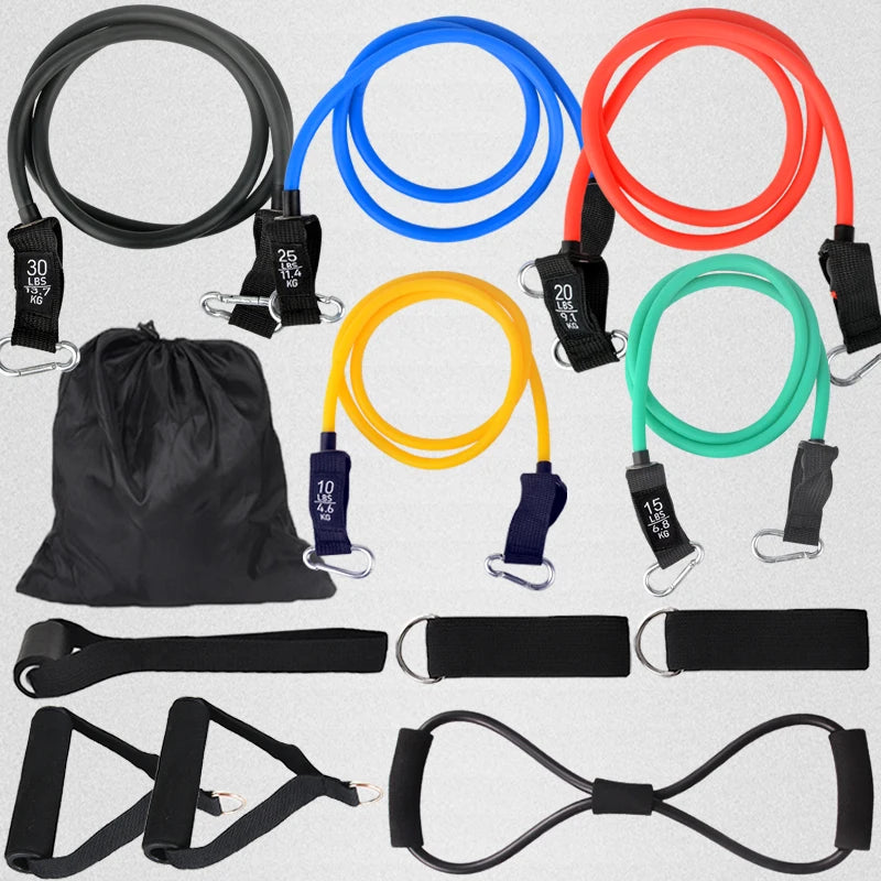 12PCS Resistance Bands Set – Professional Bodybuilding & Weight Training Equipment, Elastic Rubber Bands for Home Gym Fitness