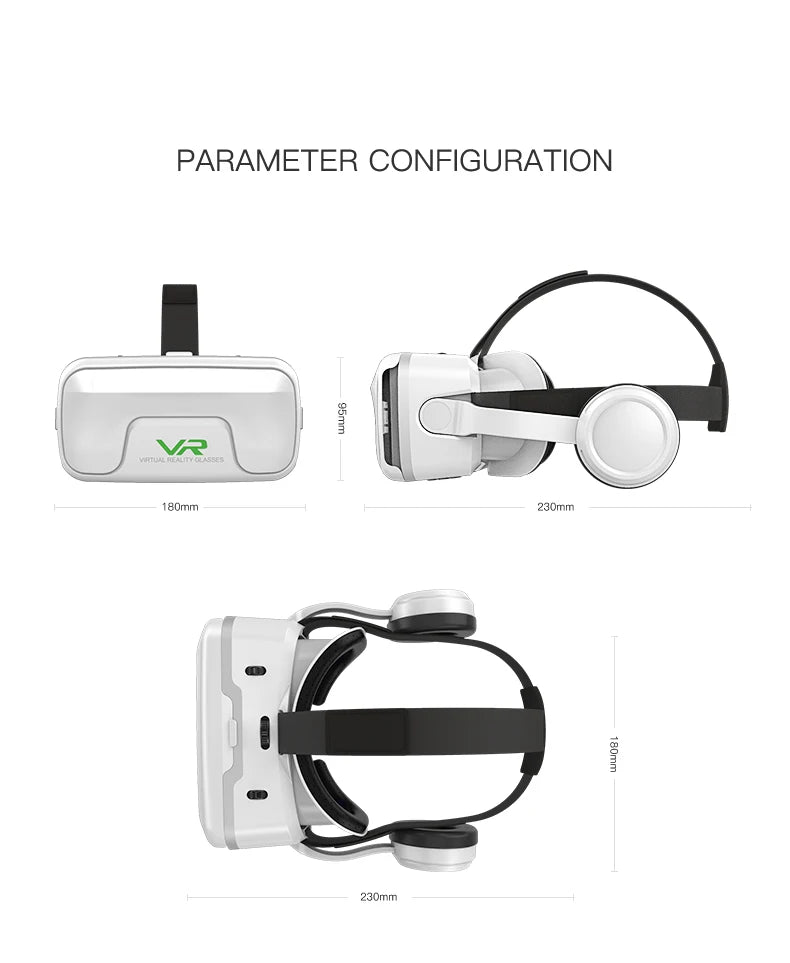 VR Shinecon 10.0 3D Virtual Reality Headset – Helmet Goggles for Smartphone Gaming