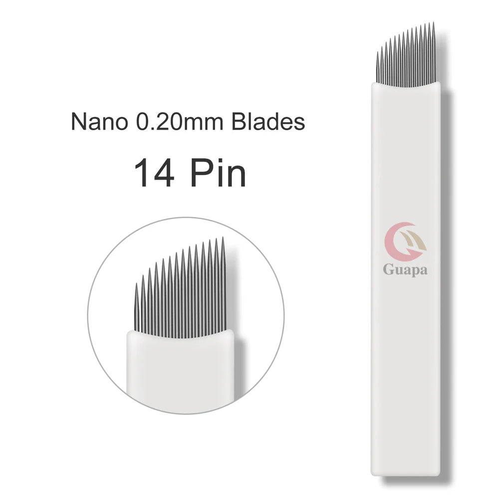 White Microblading Needles – 9/11/12/14/18/21 for Permanent Makeup, Eyebrow Tattoo & Embroidery Pen Supplies