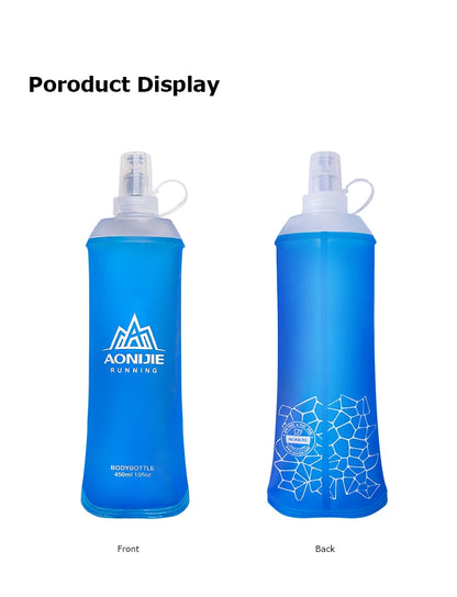 AONIJIE Soft Flask Water Bottle — 250ml/500ml Folding, Collapsible, TPU BPA-Free for Running Hydration Packs, Waist Bags & Vests (SD09/SD10)