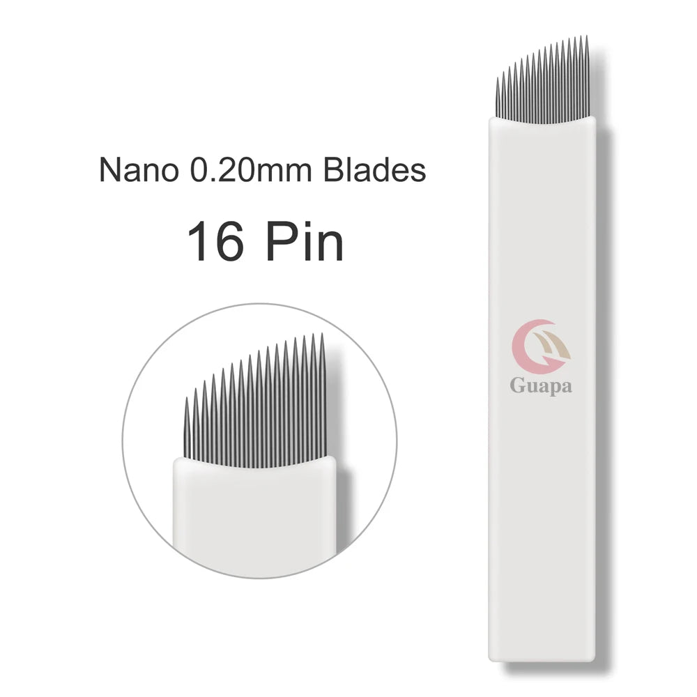 White Microblading Needles – 9/11/12/14/18/21 for Permanent Makeup, Eyebrow Tattoo & Embroidery Pen Supplies