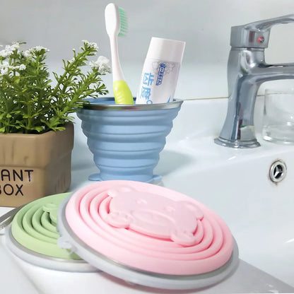 Collapsible Telescopic Silicone Water Bottle - Folding Cup for Outdoor Travel, Children, Teacups, and More