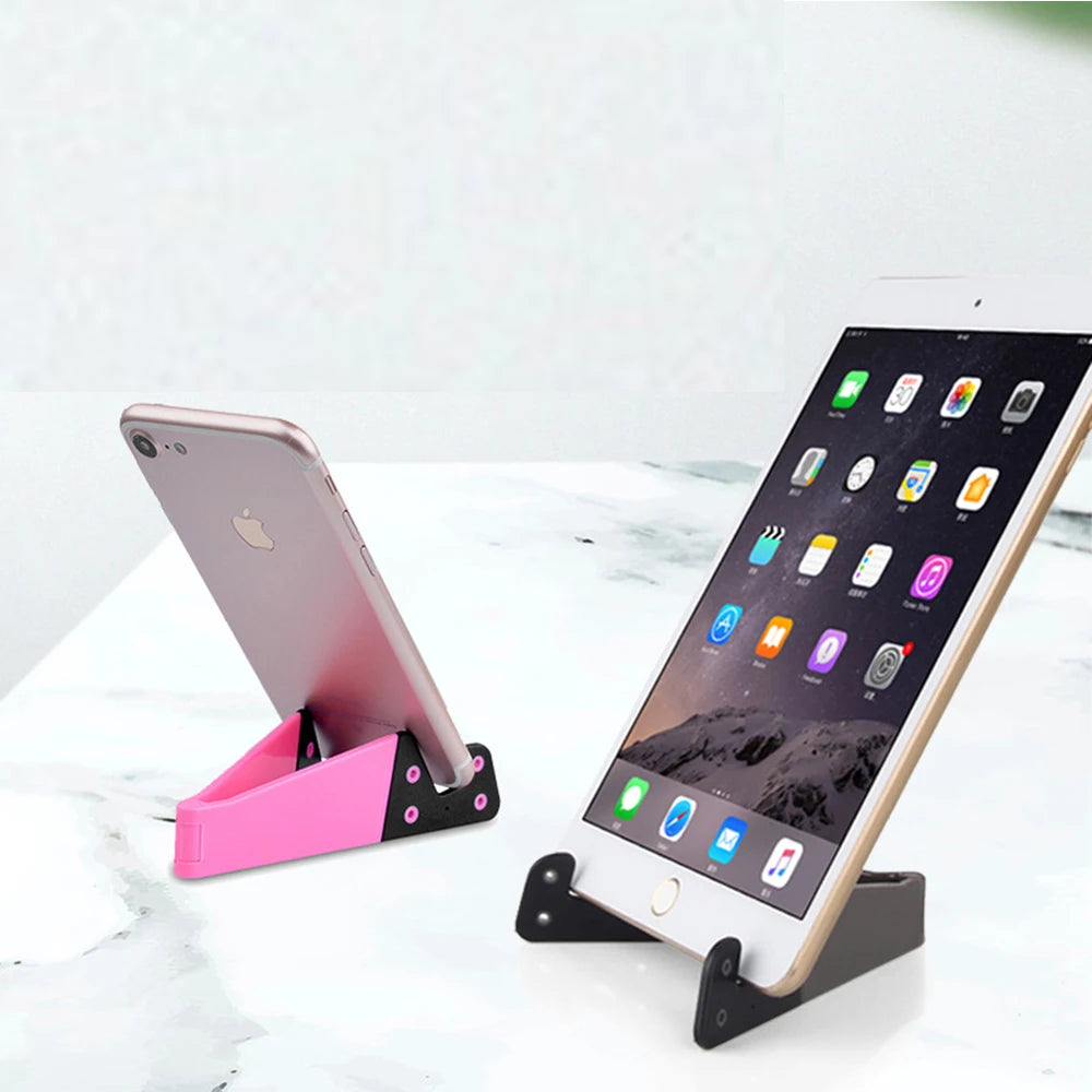 V-Shaped Universal Foldable Mobile Cell Phone Stand: Adjustable Holder for Smartphone & Tablet - Convenient Support Bracket Mount