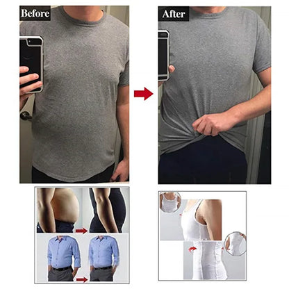 Men's Slimming Body Shaper – Compression Shirt for Gynecomastia, Moobs & Abdomen Control | Workout Tank Top Undershirt