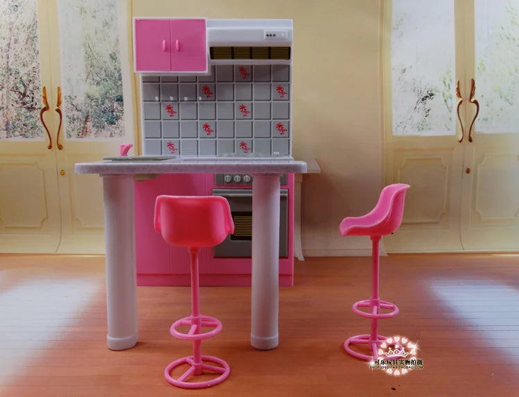 Princess Bathroom Furniture Set for Barbie Dollhouse – 30cm Accessories with Shower & Toilet