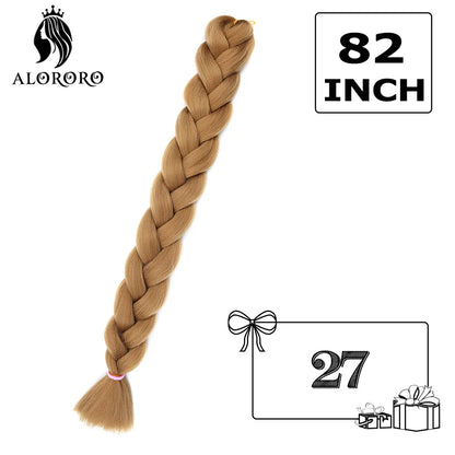 82-Inch Synthetic Braiding Hair Extensions – Jumbo Crochet Box Twist Braids in Green, Red, Pink & Yellow, Pure Color Wholesale