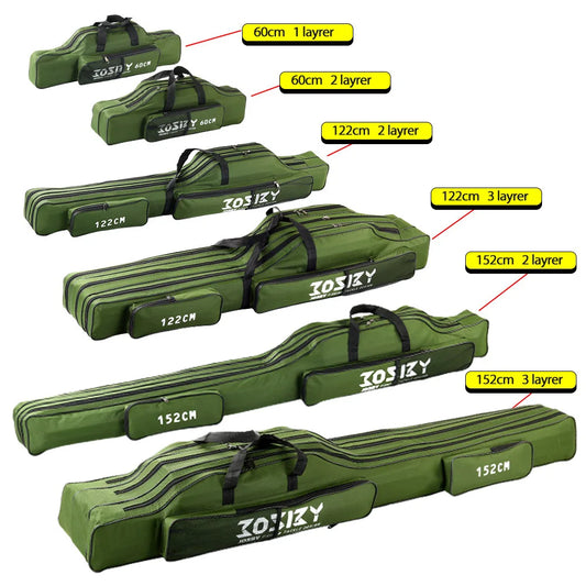 PROXPE Foldable Oxford Fishing Rod Bag – Multi-Purpose Fishing Gear Storage, 60-180cm High Quality