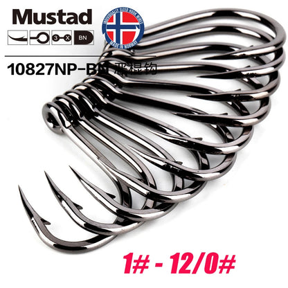 Mustad Norway Sea Fishing Hooks – Super Strong Big Circle Hooks, Sizes 1#-12/0# 10827NP-BN