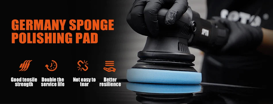 SPTA Car Buffing Polishing Pads – 3", 5", 6" T-Shape Sponge for DA/RO/GA Buffer Polisher