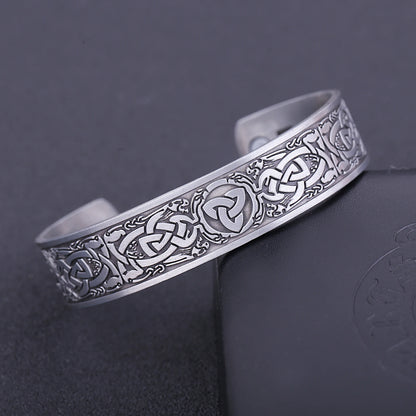 Skyrim Viking Talisman Bracelet – Tree of Life, Luck Knot Runes, Magnetic Cuff Bangle, Adjustable Unisex Jewelry