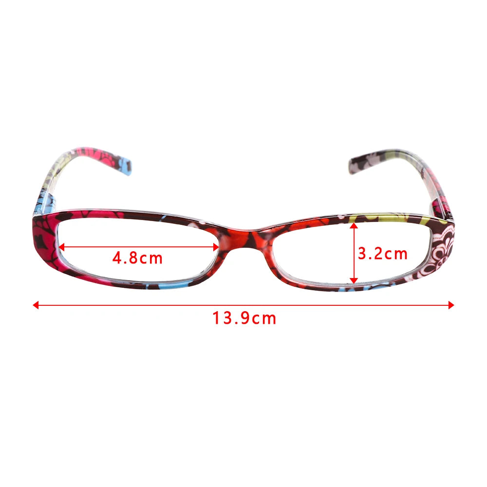 Ultralight Retro Floral Reading Glasses with Spring Hinges - Fashionable Presbyopic Eyewear with PC Frame and Pouch