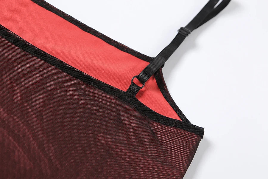 2023 Mesh Double Layer Bodycon Dress – Sexy Sleeveless Bandage Dress, Elastic Split Slim Fit Party & Clubwear for Women