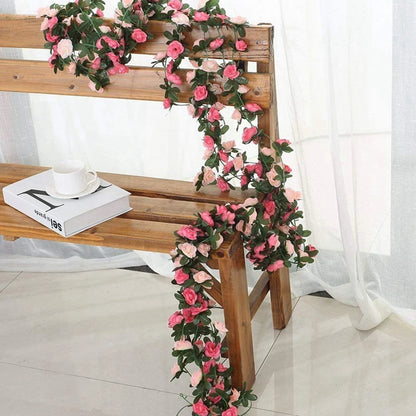 250CM Artificial Rose Flower Vine — Wedding, Home, Garden, Christmas & DIY Decoration Arch