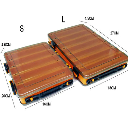 Fishing Tackle Box: Double-Sided Storage with 14 Compartments for Lures, Hooks, and Baits - Portable Fishing Accessories Organizer
