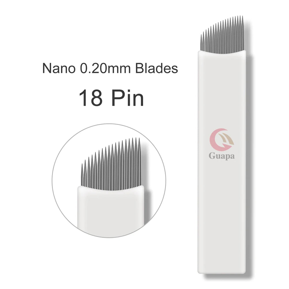 White Microblading Needles – 9/11/12/14/18/21 for Permanent Makeup, Eyebrow Tattoo & Embroidery Pen Supplies