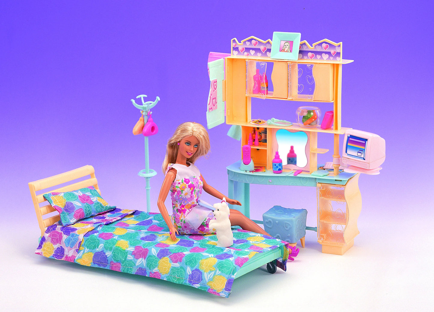 Princess Bathroom Furniture Set for Barbie Dollhouse – 30cm Accessories with Shower & Toilet